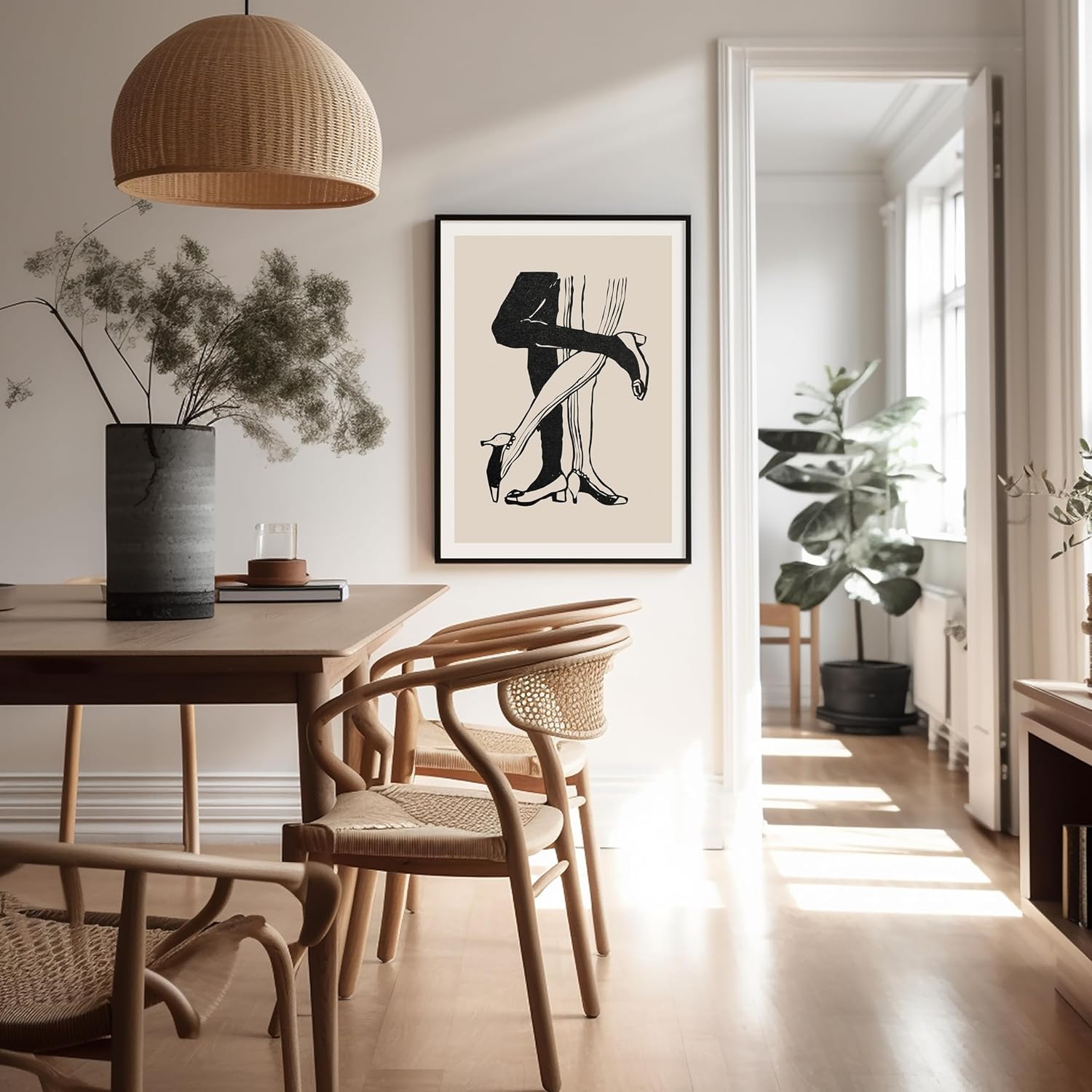 Poster Master Women in High Heels Poster - Retro Fashion Print - Woman Art - Girly Illustration - Sketch Design - Abstract Style - Chic Boho Decor - Great Girls Bedroom Wall Decor - 8x10 UNFRAMED