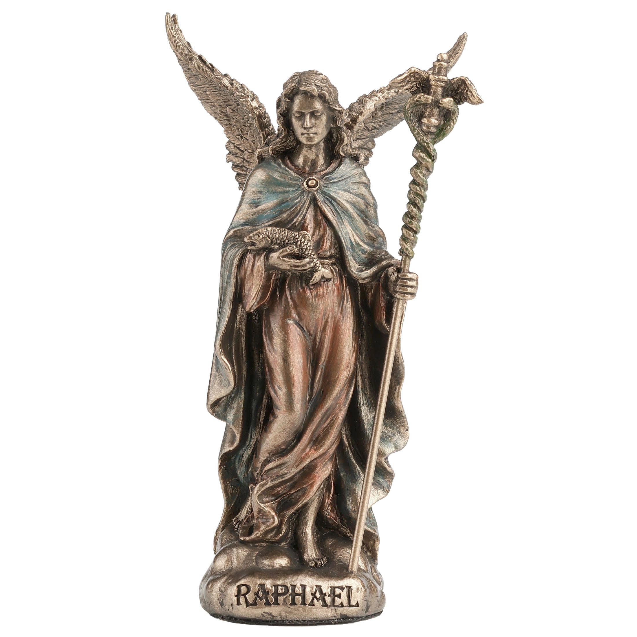Veronese Design 4 Raphael The Archangel of Healing Polystone Hand Painted Bronze Finish Collectible Figurine Home Decor