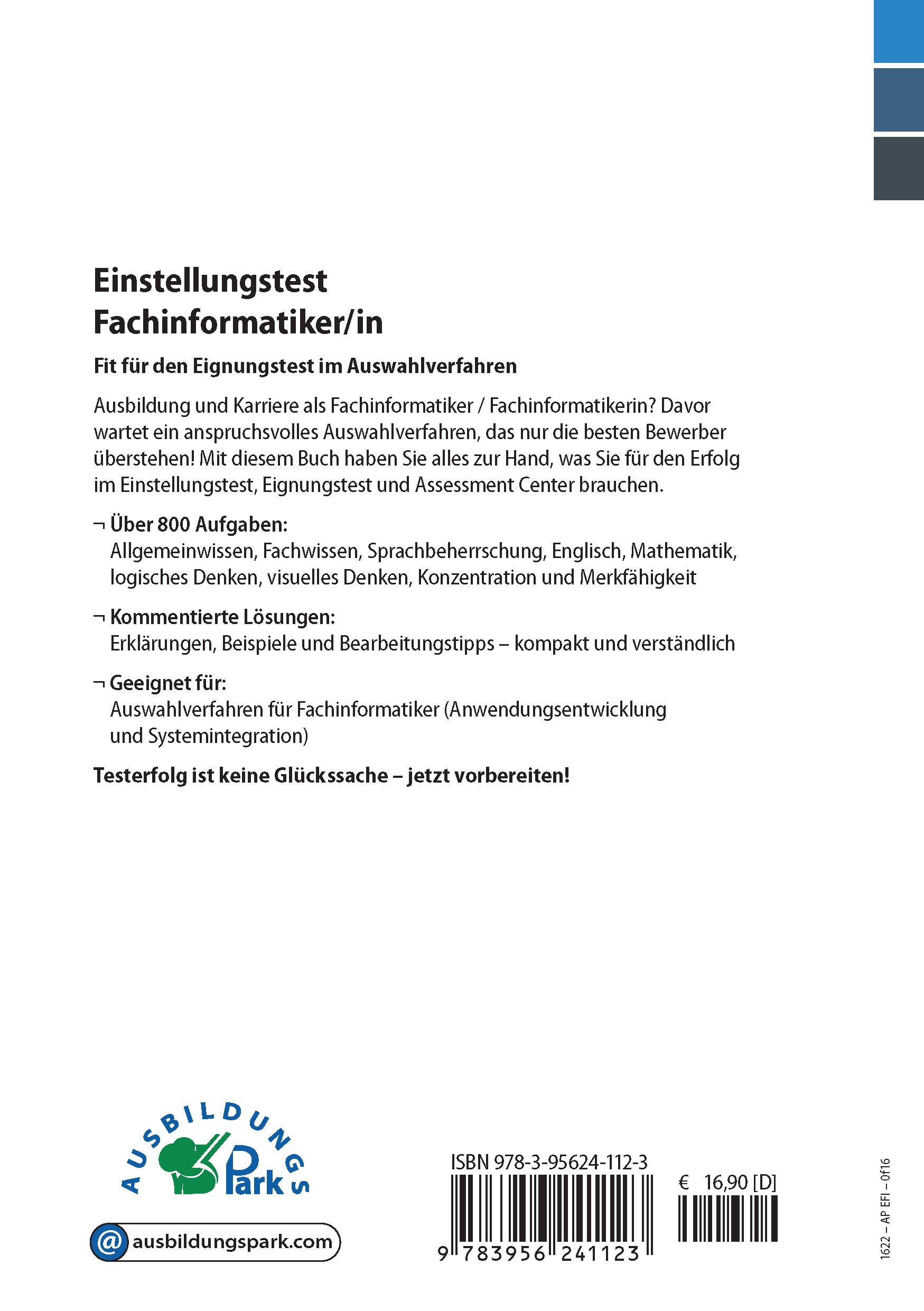 Einstellungstest Fachinformatiker Kombipaket: Online-Testtrainer + Buch | Über 2.600 Aufgaben mit allen Lösungswegen | Wissen, Mathe, Sprache, Logik, Konzentration, Merkfähigkeit und mehr