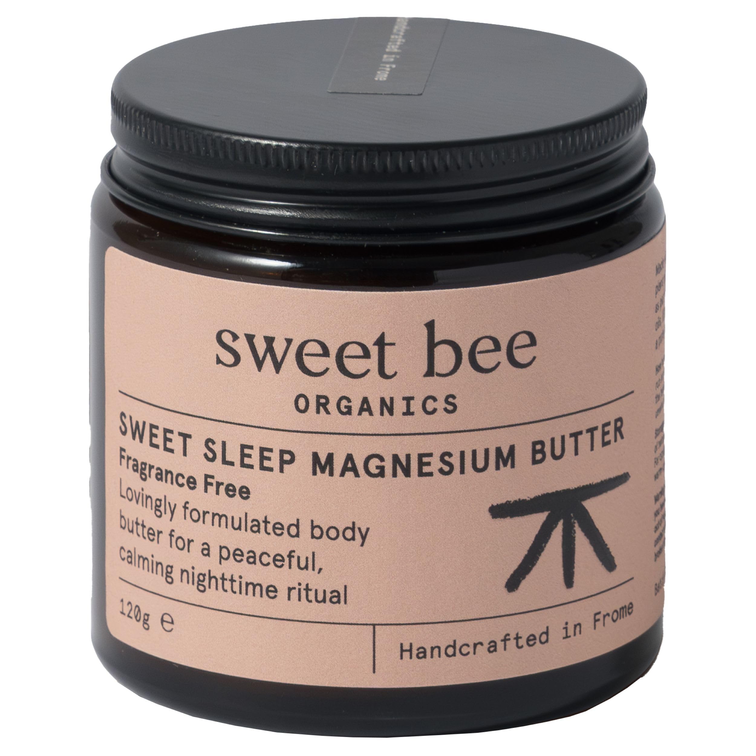 Sweet Bee - Burro di magnesio per dormire e rilassarsi, senza profumo, crema al magnesio con burro di karité, balsamo al magnesio per il recupero dei piedi e dei muscoli, balsamo idratante per il