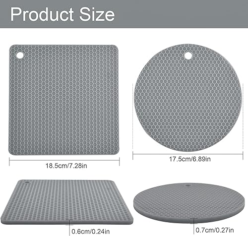 Miniatura 3 de Alfombrilla de silicona para platos calientes, resistentes al calor, soportes para ollas, almohadillas calientes para cocina, tapetes de silicona