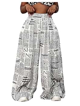 AYD×WOA Memorial Print PantsWESTOVERALLS WDIRARA Women's Y2k Leopard Print Pants Elastic Waist Wide