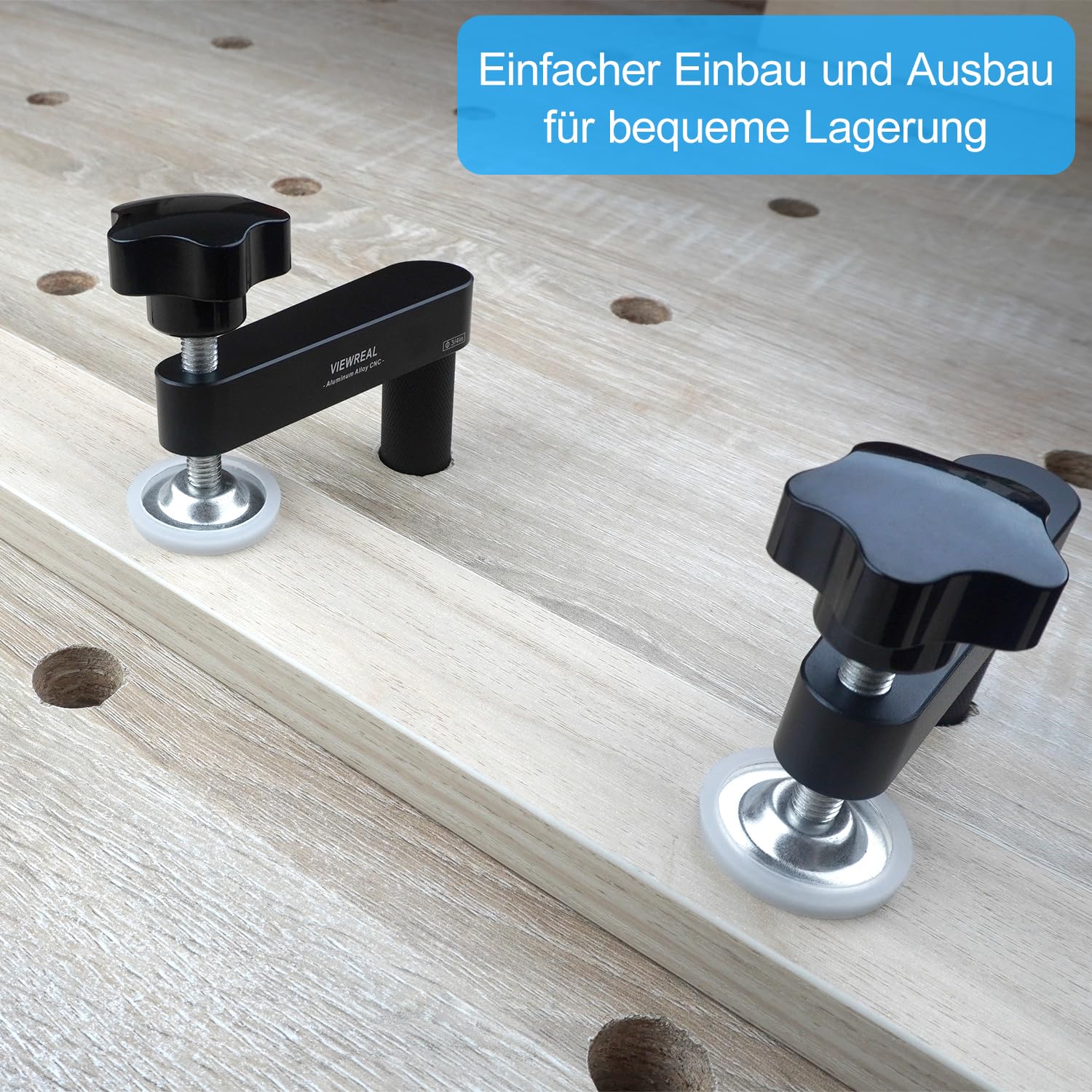 2 Stück Erweitert Niederhalter 20mm bankhaken für Holzbearbeitung Werkbank, Niederhalter Werkbank Verstellbare Aluminiumlegierung