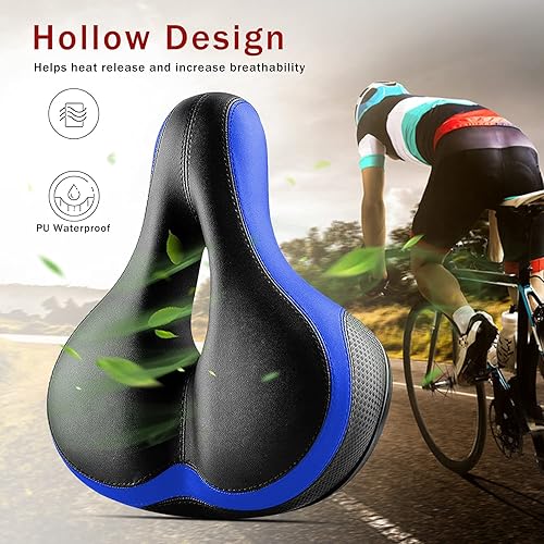 Miniatura 6 de Asiento para bicicleta con bola amortiguadora dual, alivio anatómico profesional, asiento para bicicleta de suspensión, espuma viscoelástica,