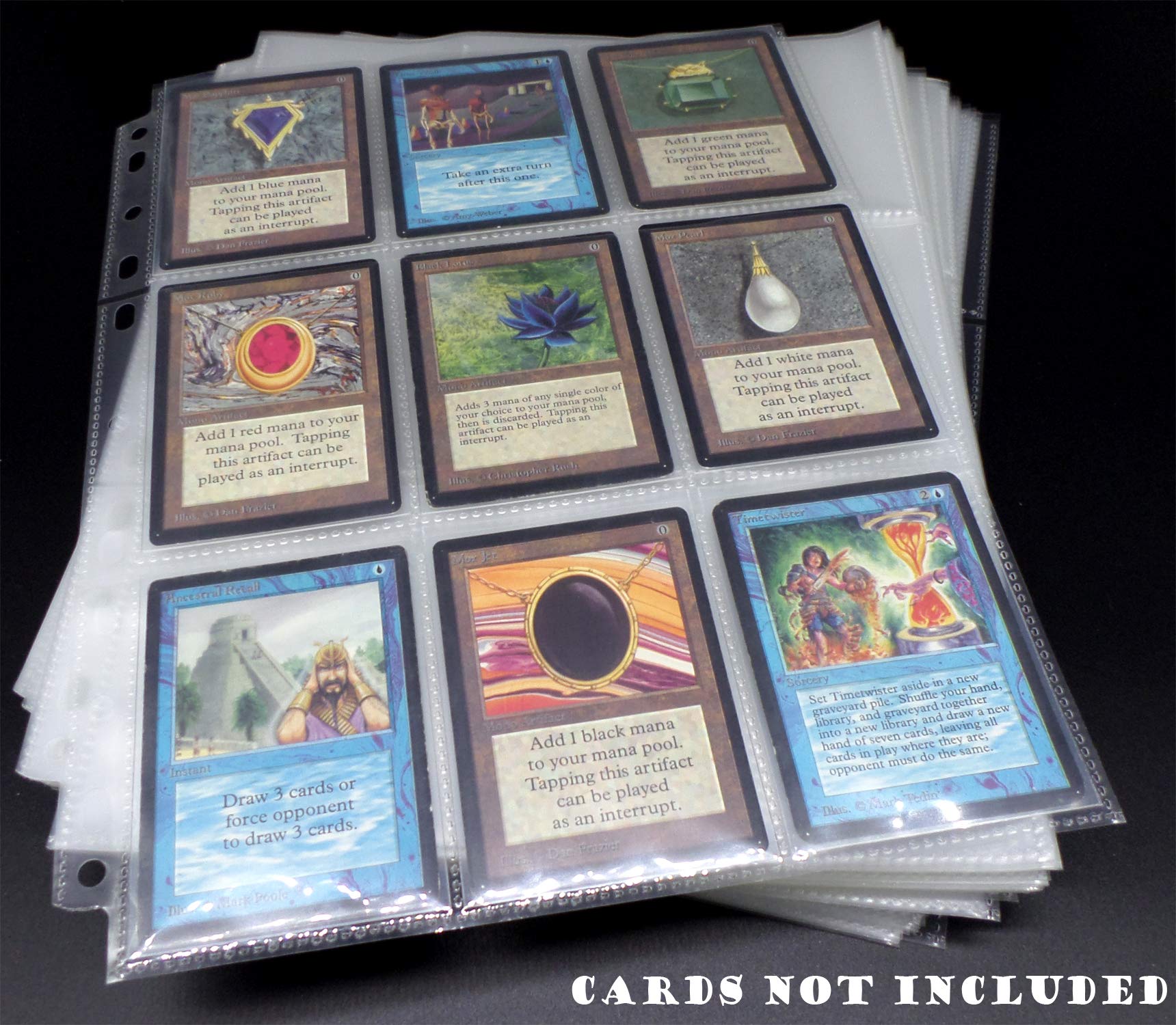 docsmagic.de 200 Premium 9-Pocket Pages - 11-Hole - 3-Ring Album Pagina- MTG - PKM - YGO