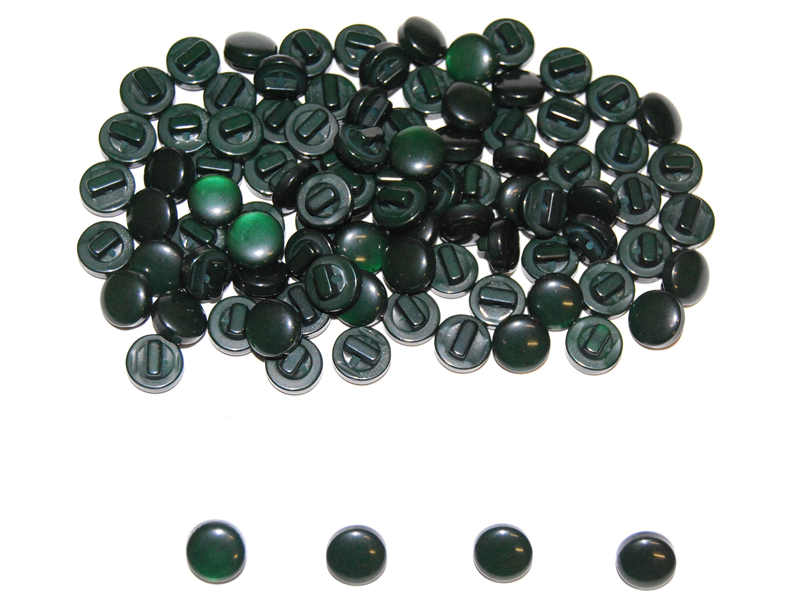 celloexpress Pearlised Mushroom Buttons - 10mm - for Sewing & Crafting (Bottle Green, Pack of 200)