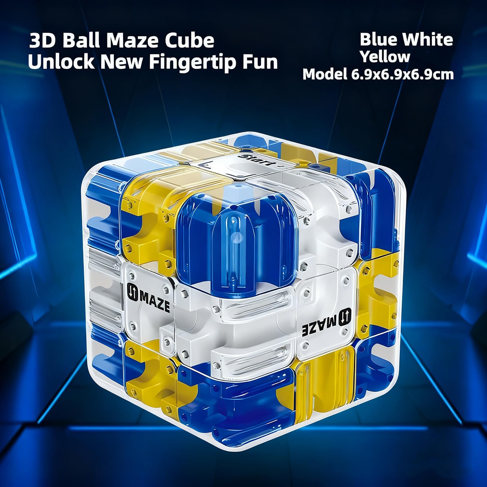 3D Cubo Laberinto, Puzzle Interactivo con Bola, Juego de Habilidad para Entrenamiento Mental y Relajación, Rompecabezas 3D para Niños y Adultos