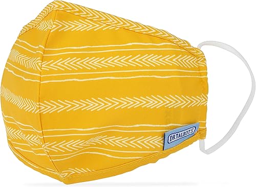 Dr. Talbot's Máscara facial de tela lavable para adultos con bolsillo para filtro para salud personal, 1 paquete, flechas amarillas