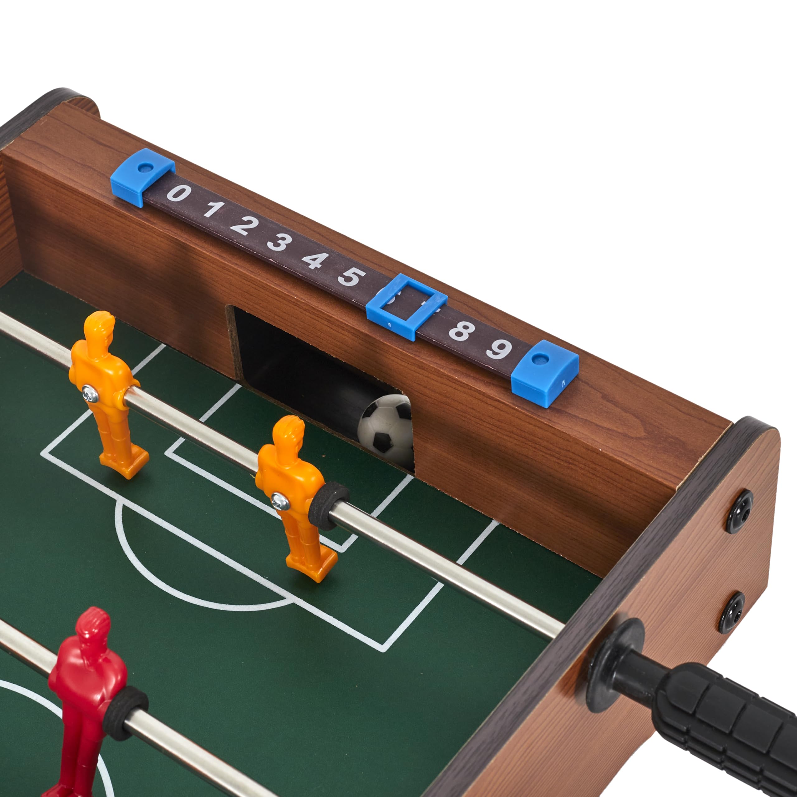MISTER GADGet - MG2018 Jeu de Table Baby-Foot - Panneaux de Score et 2 Balles - Bois, Métal et Plastique - Transportable - Dimensions 51 x 31 x 10 cm - Couleurs Aléatoires