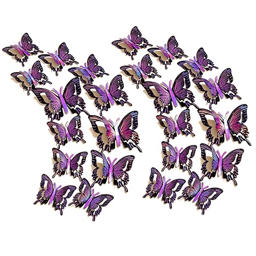 3D Butterfly Wall Decor 24 Pcs Multiple Sizes Styles Butterfly