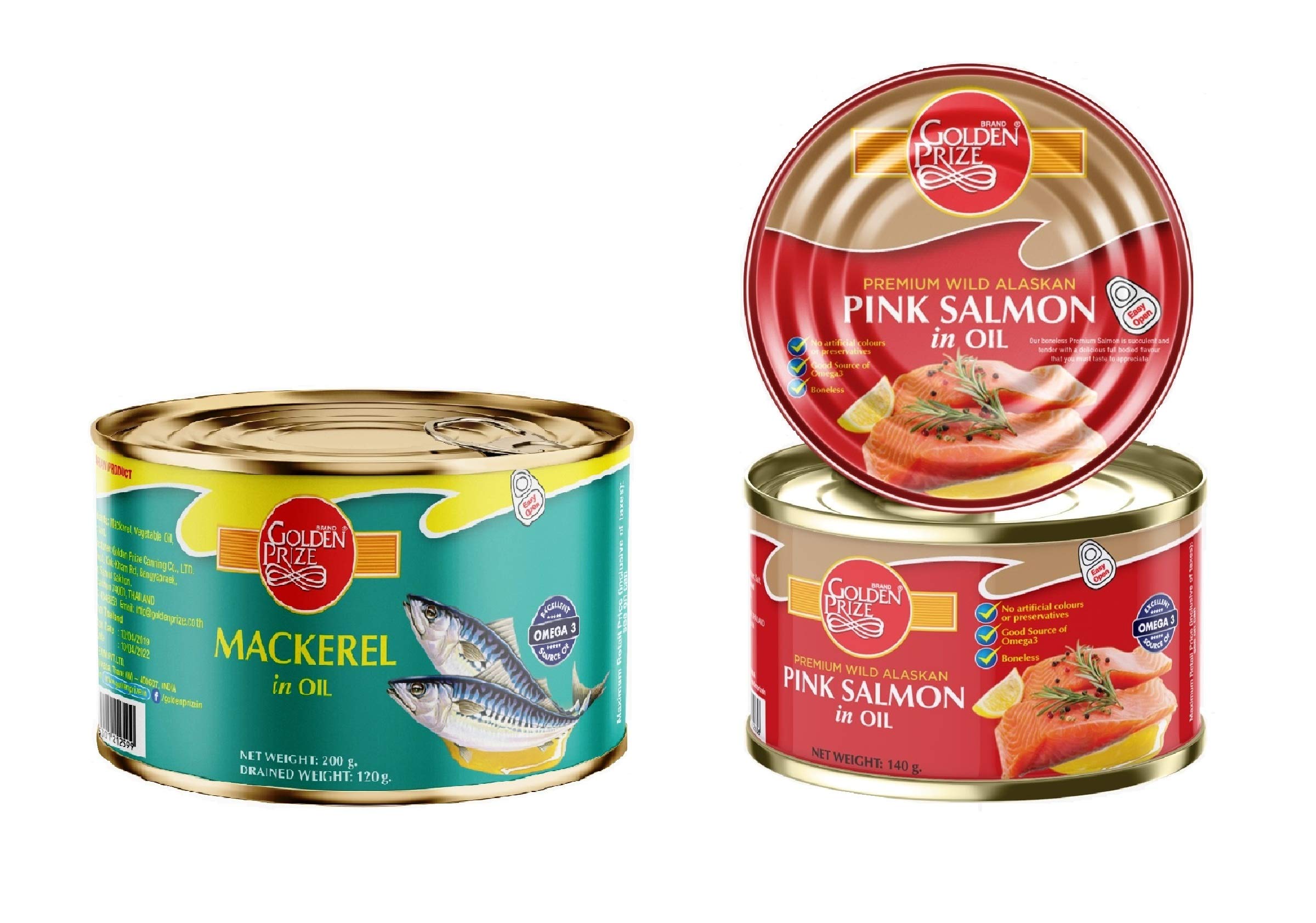 Golden Prize Mackerel in Oil, 200g and Pink Salmon in Oil, 140gm (Combo) (B07TXBNKV6) Amazon Price History, Amazon Price Tracker