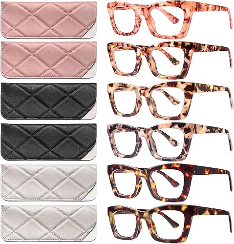 Miniatura 7 de CCVOO - Lentes de lectura estilo Oprah para mujer, con estilo, lentes de lectura con luz azul para mujer, para computadora, tramposos Mezcla