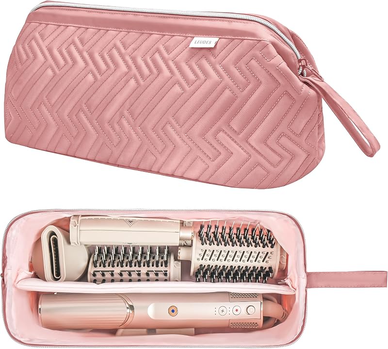 Leudes Necessaire de viagem para ferramentas de cabelo Shark Flexstyle e Dyson Airwrap, rosa-escuro