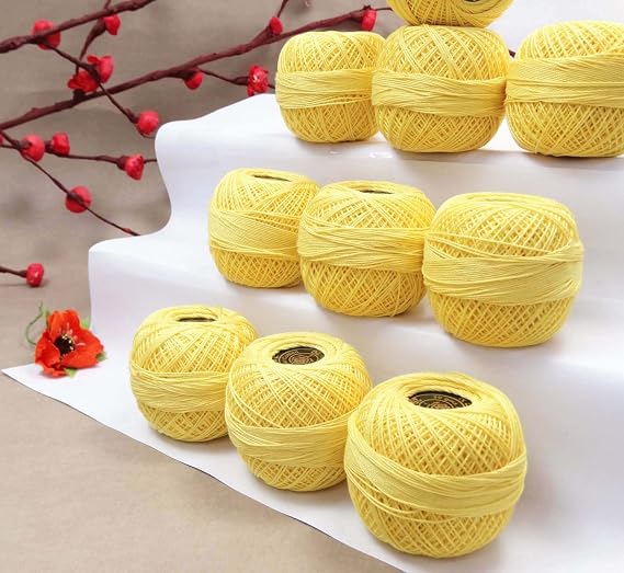 Cotton Crochet Set of 10 Pcs Anchor Knitting Thread Tatting Yarn Embroidery Ball