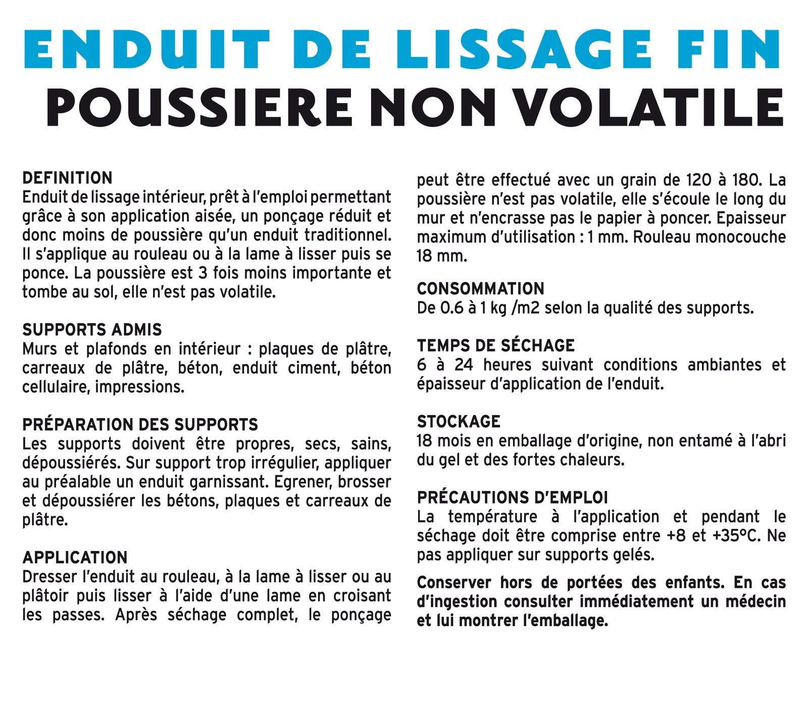 Semin Enduit de Lissage pour Finition des Murs - 3 Fois Moins de Ponçage - Intérieur - Seau de 4 kg, Rouleau - 23 cm et Lame pour Enduire et Lisser - 25 cm