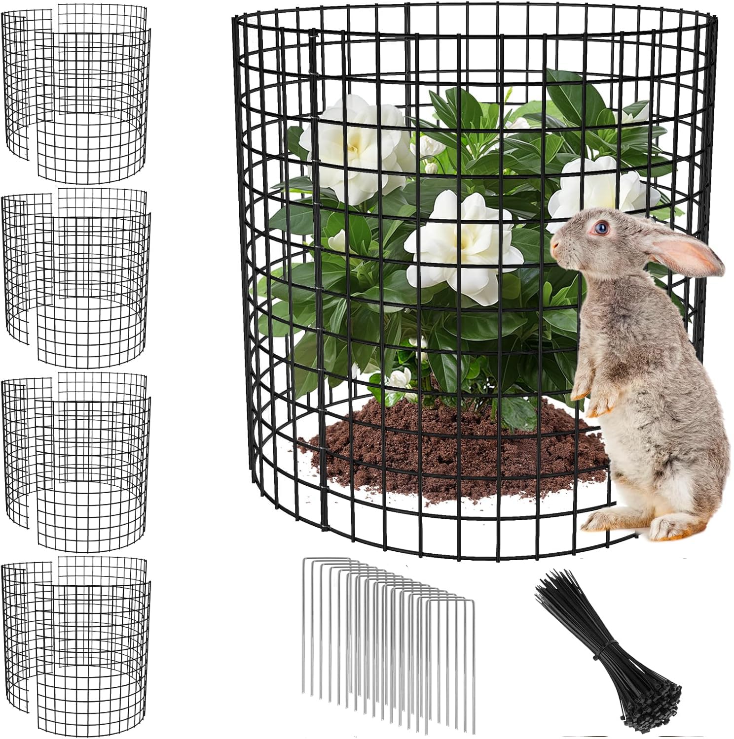 15Pcs Plant Protectors Cover from Animals, 13.7'' X 13.7'' Wire Mesh Protector, Metal Plant Cage for Plants Shrubs Vegetables Flowers Prevent Animals from Entering