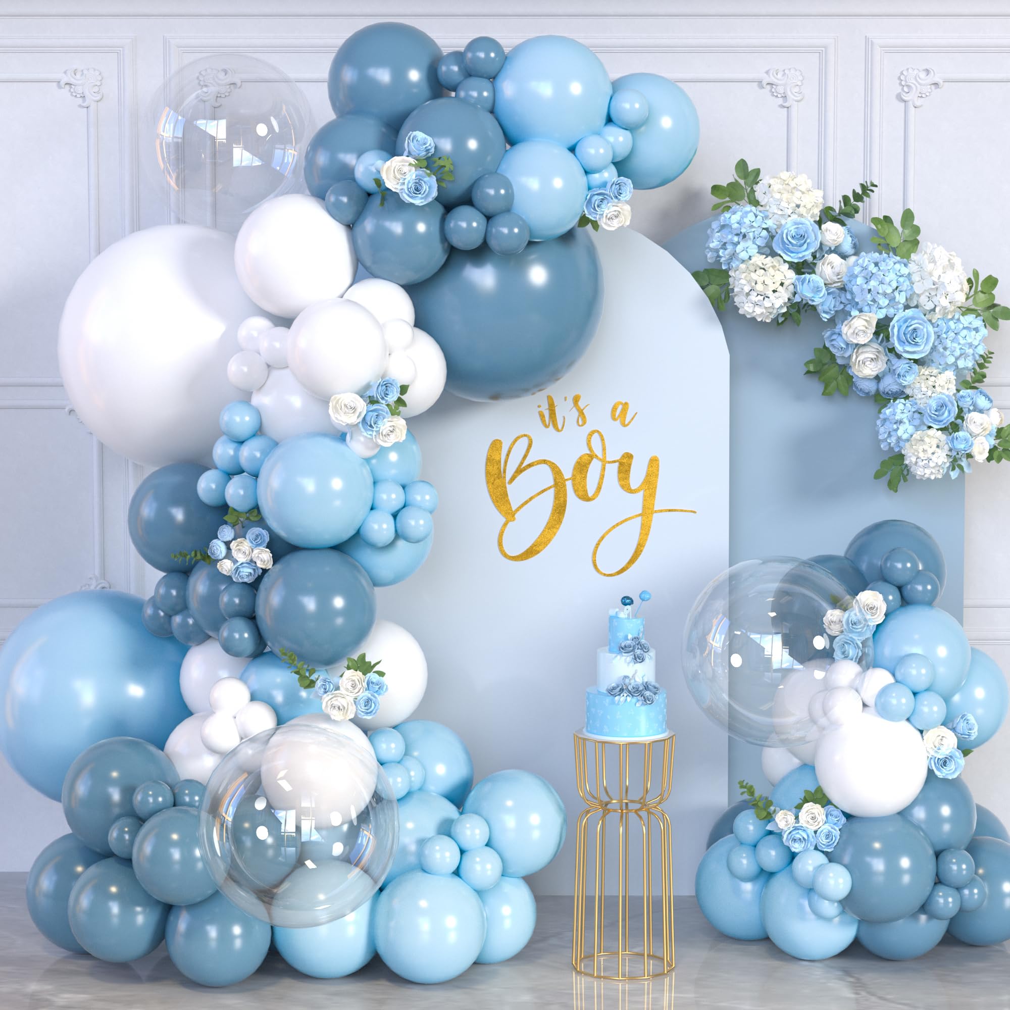 YAOWKY Red and White Balloon Garland Arch kit,124PCS 18 12 10 5 Inch Matte Red Matte White Christmas Latex Balloons and Red Confetti Balloons for Wedding Birthday Party Valentine's Day Decoration