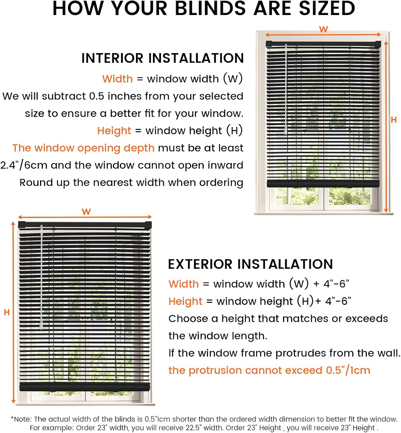 100% Privacy 1" Vinyl Cordless Mini Blinds for Indoor Windows,L-Shaped Blades Horizontal Room Darkening & Light Filtering shutters for Home 36.5" WX48 H Black Black 36.5"W*48"H