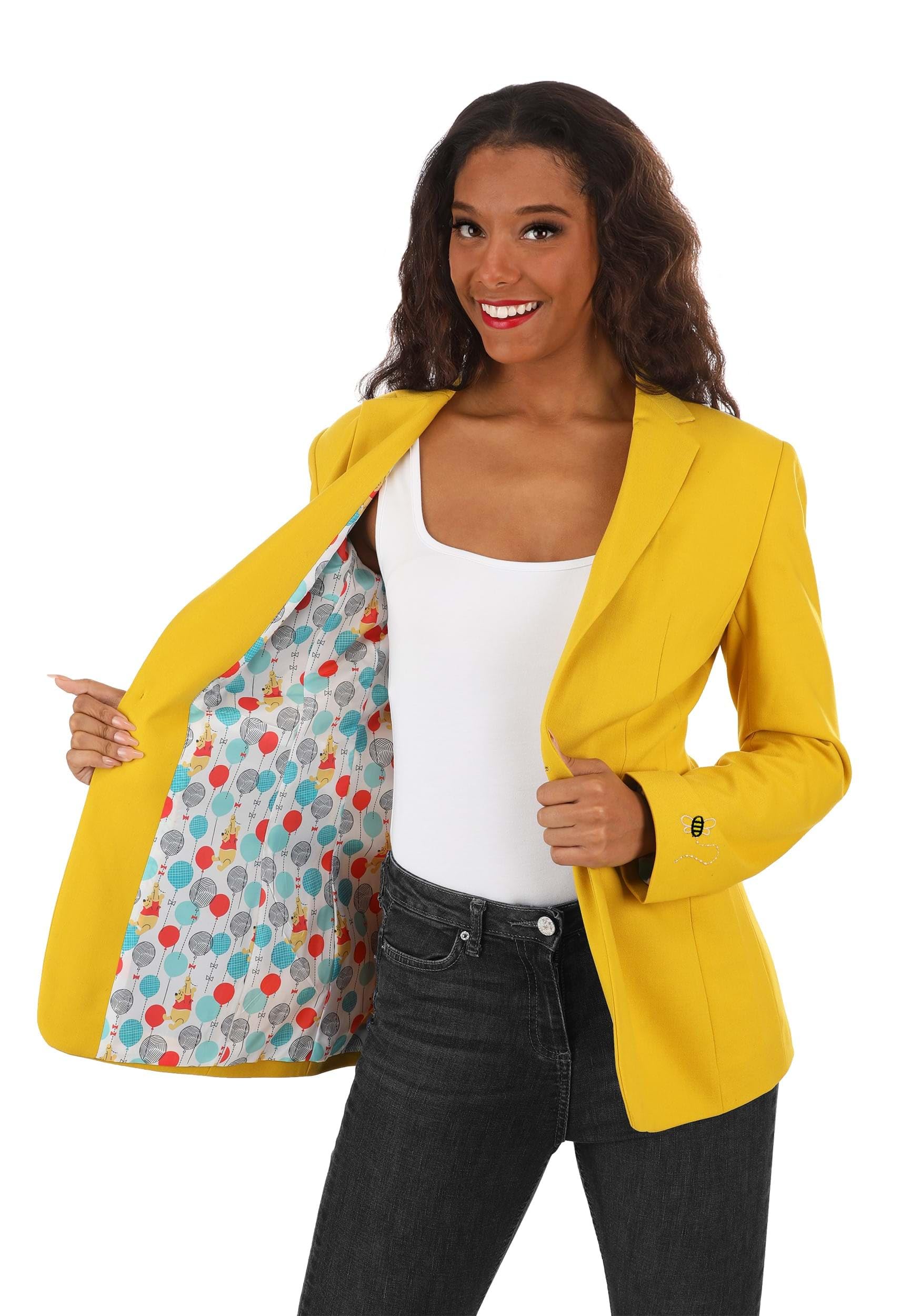 Disney Winnie the Pooh Womens Blazer Fun Disney-Themed Jacket for Stylish Everyday Looks