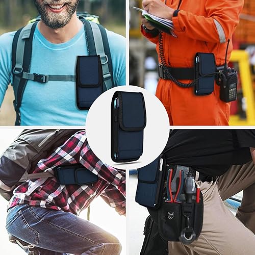 Miniatura 8 de ykooe Funda de nailon para teléfono celular compatible con iPhone 161514131211 Pro Max & Plus, 17 modelos Air, Samsung Galaxy S24S23S21 FE, azul, XL