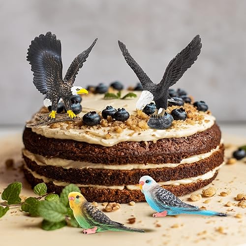 Miniatura 5 de Toymany Juego de 5 figuras de pájaro con texturas realistas de águila, juguetes de águila, búho calvo, regalo educativo de cumpleaños para niños y
