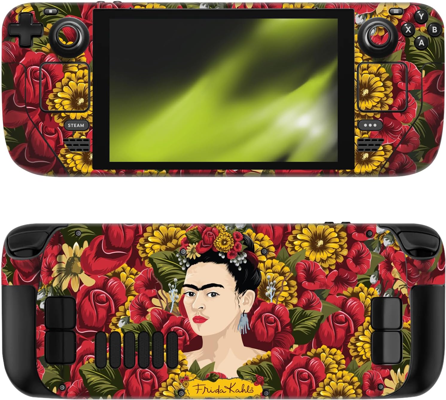 Head Case Designs Officially Licensed Frida Kahlo Portrait Pattern Floral Vinyl Sticker Skin Decal Cover Compatible with Steam Deck