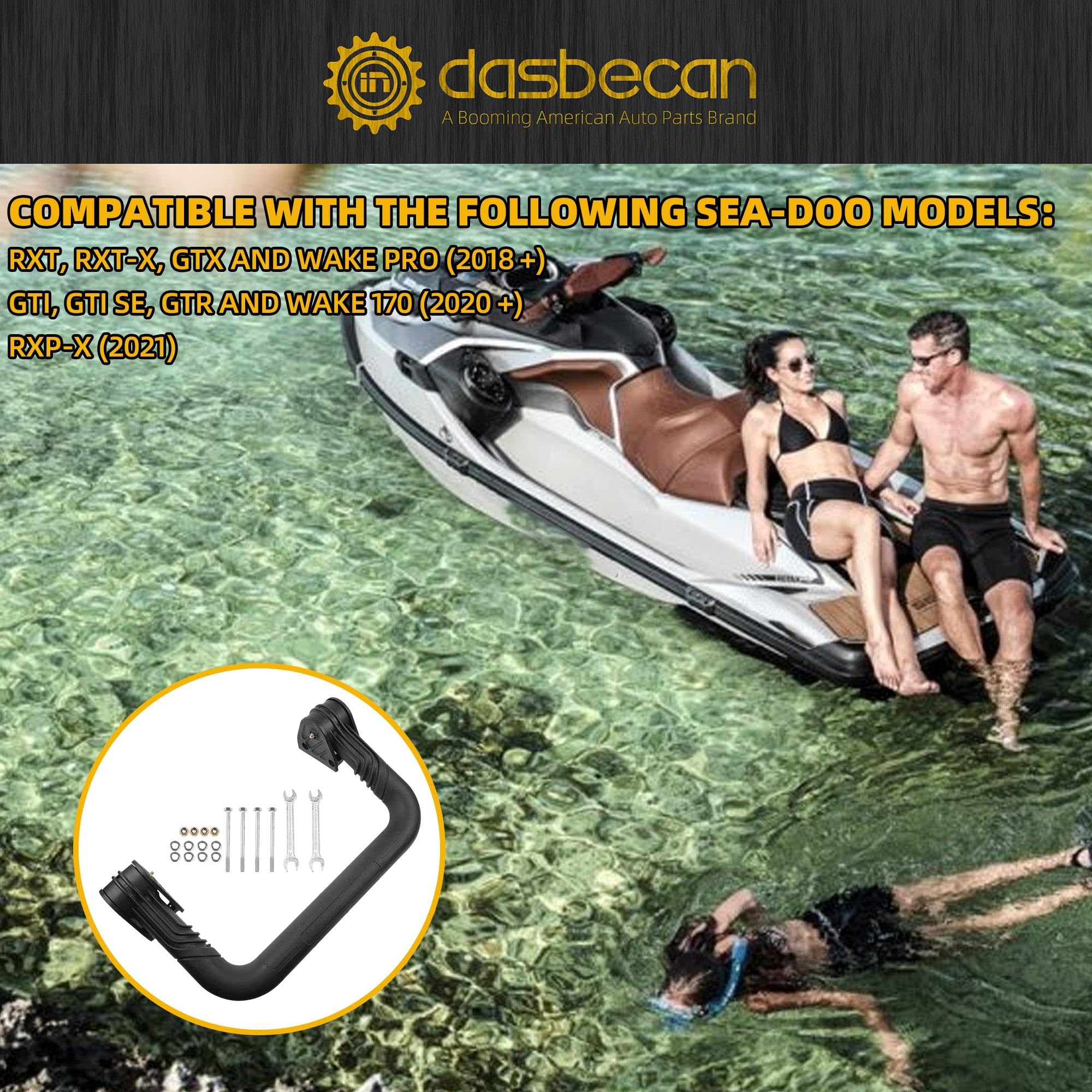 Dasbecan Échelle rétractable à ressort pour jet ski compatible avec SeaDoo RXP-X GTI GTR RXT GTX 295100747 295100869