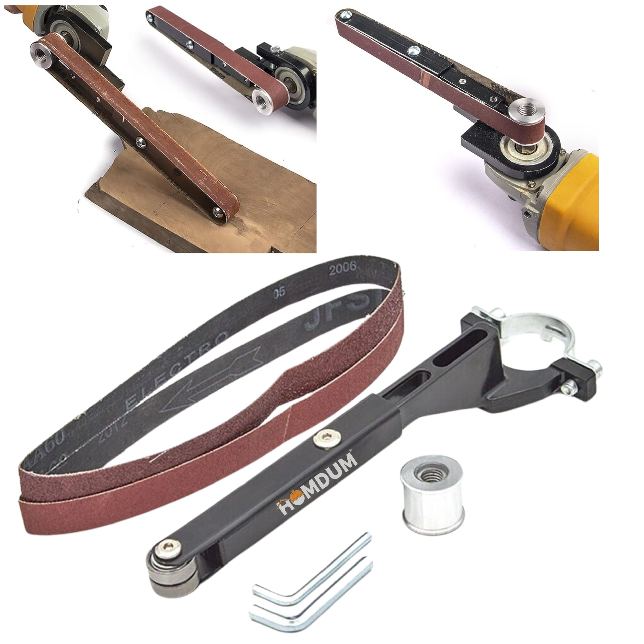 Homdum Electric Belt Grinder Belt Sander Attachment For Angle Grinder Modified Sand Belt Machine Pipe Belt Sander Polisher Belt Sanders Suitable for Model 100 Angle Grinder