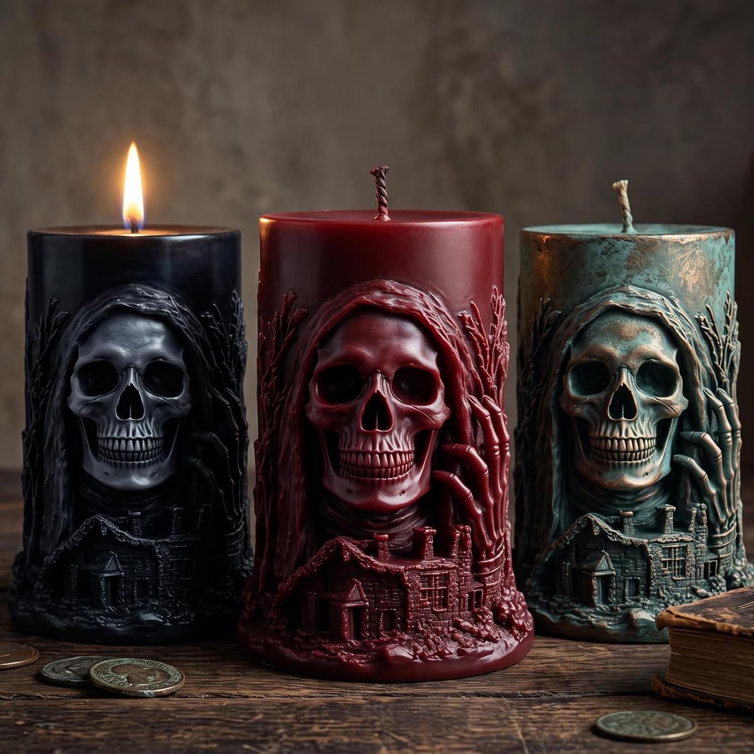 Grim Reaper Candle Mold Halloween Skeleton Candle Silicone Molds