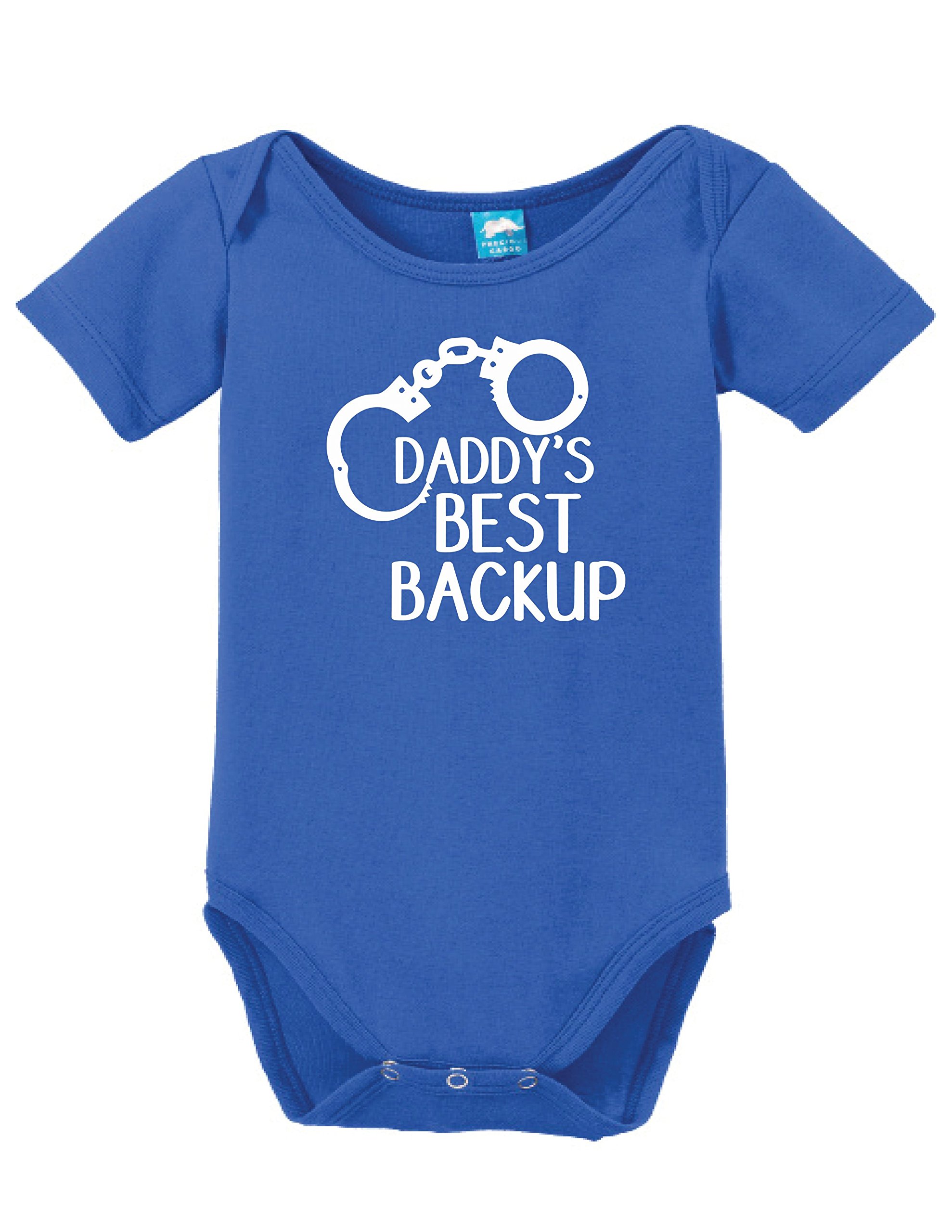 Daddys Best Backup Printed Infant Bodysuit Baby Romper Royal 0-3 Month