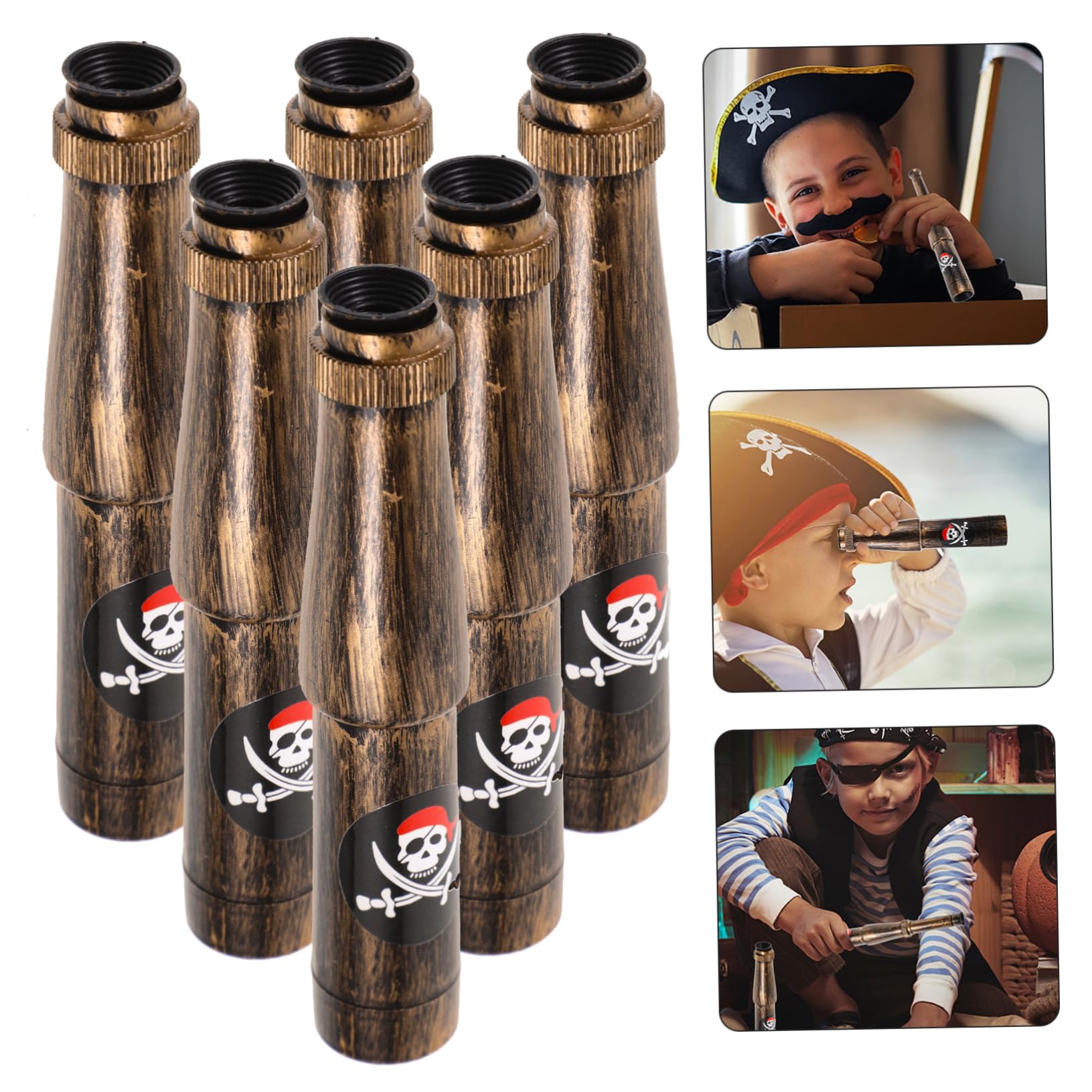 BESPORTBLE 6pcs Portable Pirate Telescope Collapsible for Watching and Themed Parties Festivals