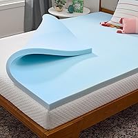 LINENSPA 2 Inch Gel Memory Foam Mattress Topper Queen - Cooling Plush Pressure Relief CertiPUR-US Certified Dorm Essential