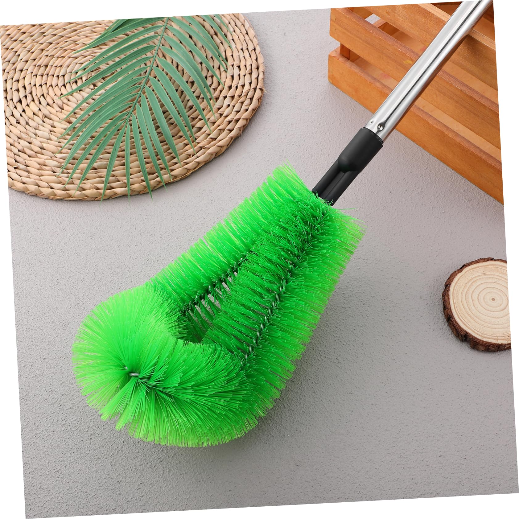 Hemobllo Cepillo de Limpieza de Canalones Varilla Extensible, Cabezal Flexible y Acero Inoxidable, para Áreas Altas y Tareas del Hogar,