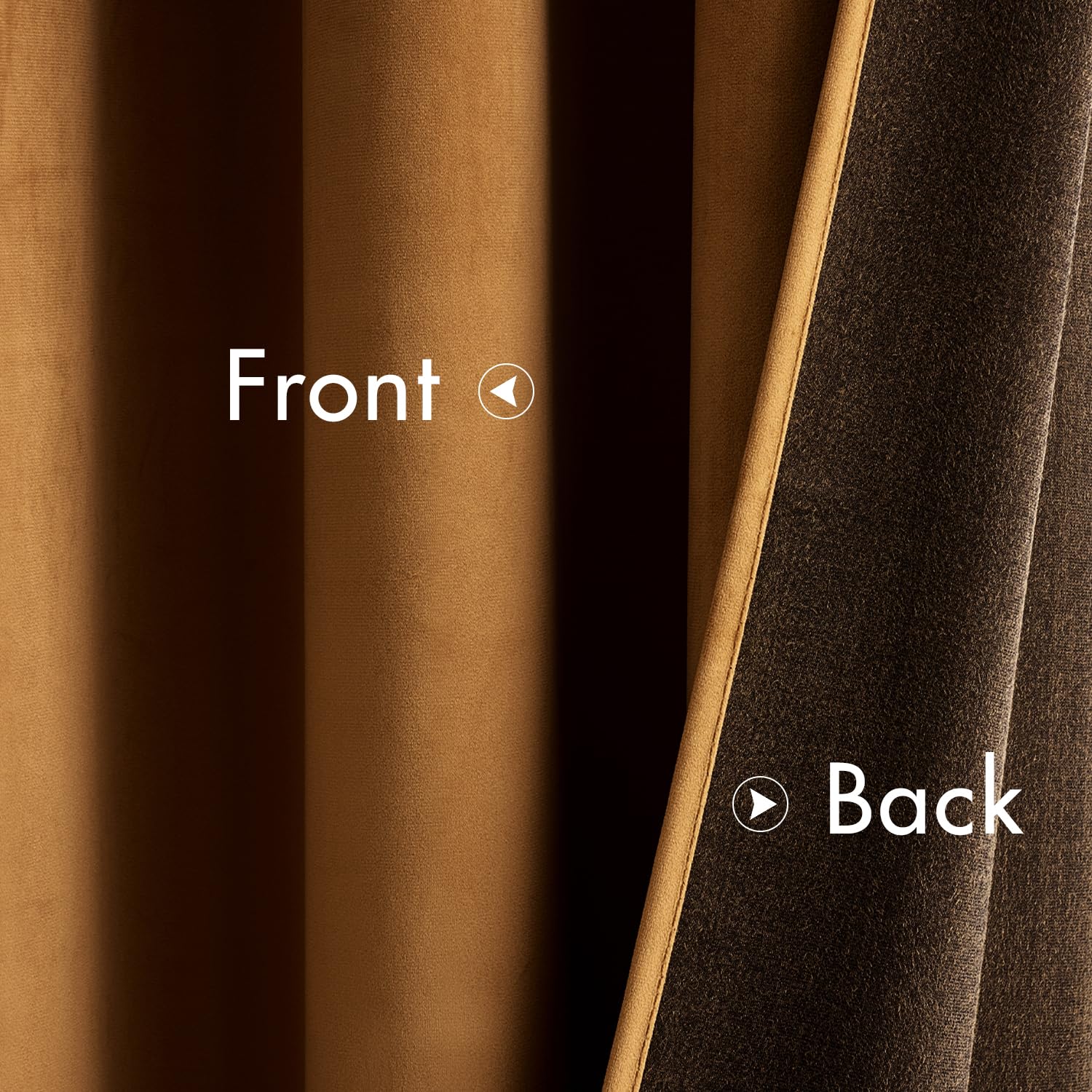 Woaboy Velvet Curtains 90 Drop Brown Curtain for Living Room Thermal Blackout for Bedroom Luxury Eyelet Drapes Super Soft Window Treatment Insulated Soundproof & Room Darkening W 46 x L 90 2 Panels - Image 4
