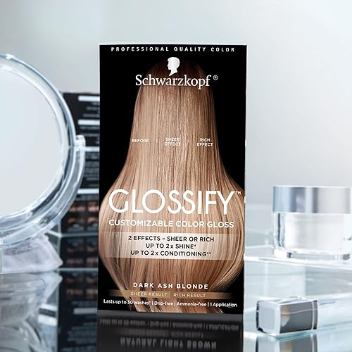 Miniatura 2 de Schwarzkopf Glossify Brillo de Color Personalizable, Rubio Ceniza Oscuro