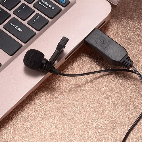 Miniatura 9 de PChero Micrófono de solapa USB Lavalier, micrófono de computadora USB con clip para PC, Mac, laptop, YouTube, Skype, Tiktok, grabación, podcasting,