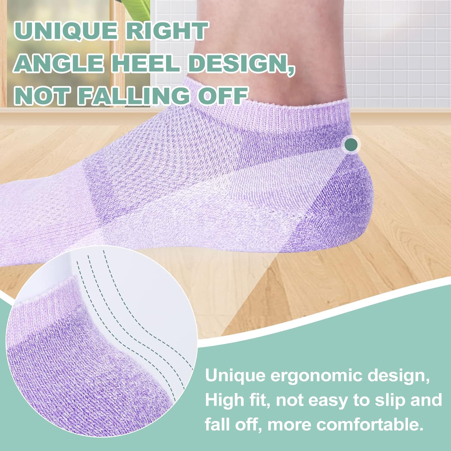 Bulinlulu Diabetic Socks for Women Men Size 7-9 9-11, 6 Pairs Bamboo Viscose Non Binding Diabetic Ankle Low Cut Socks - Image 7