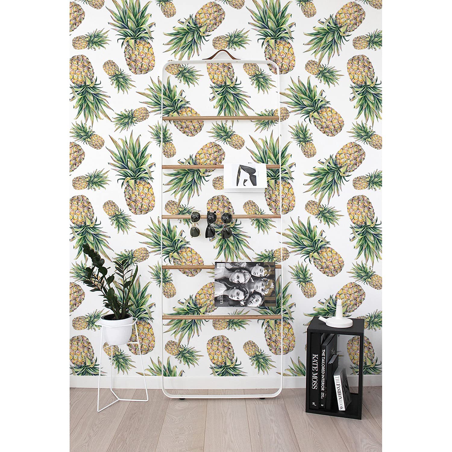 Fotomurale Fruta de piña que cae 250x104 cm decorativo para pared de salon