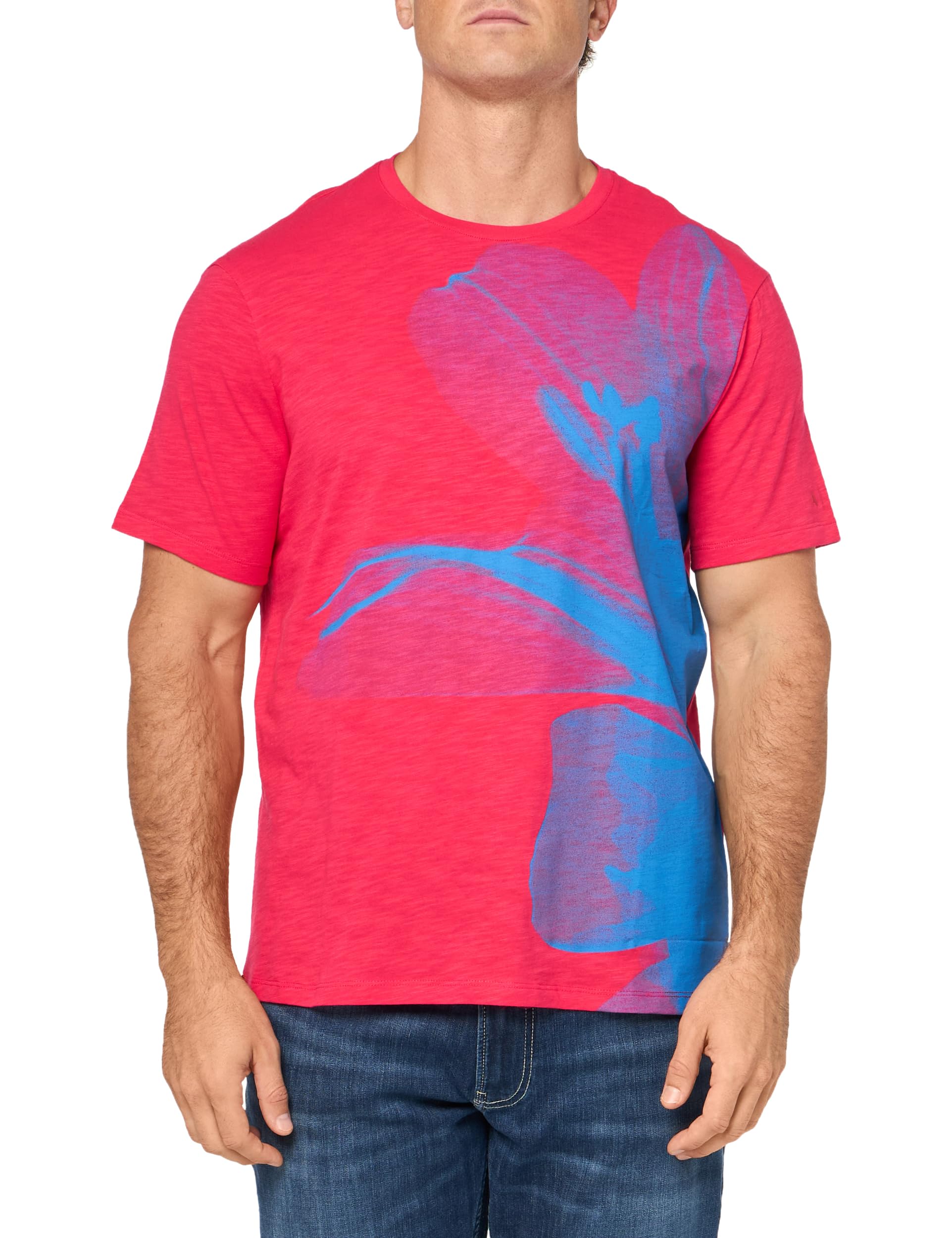 Armani Exchange Regular Fit Large Floral Print tee Camiseta Hombre