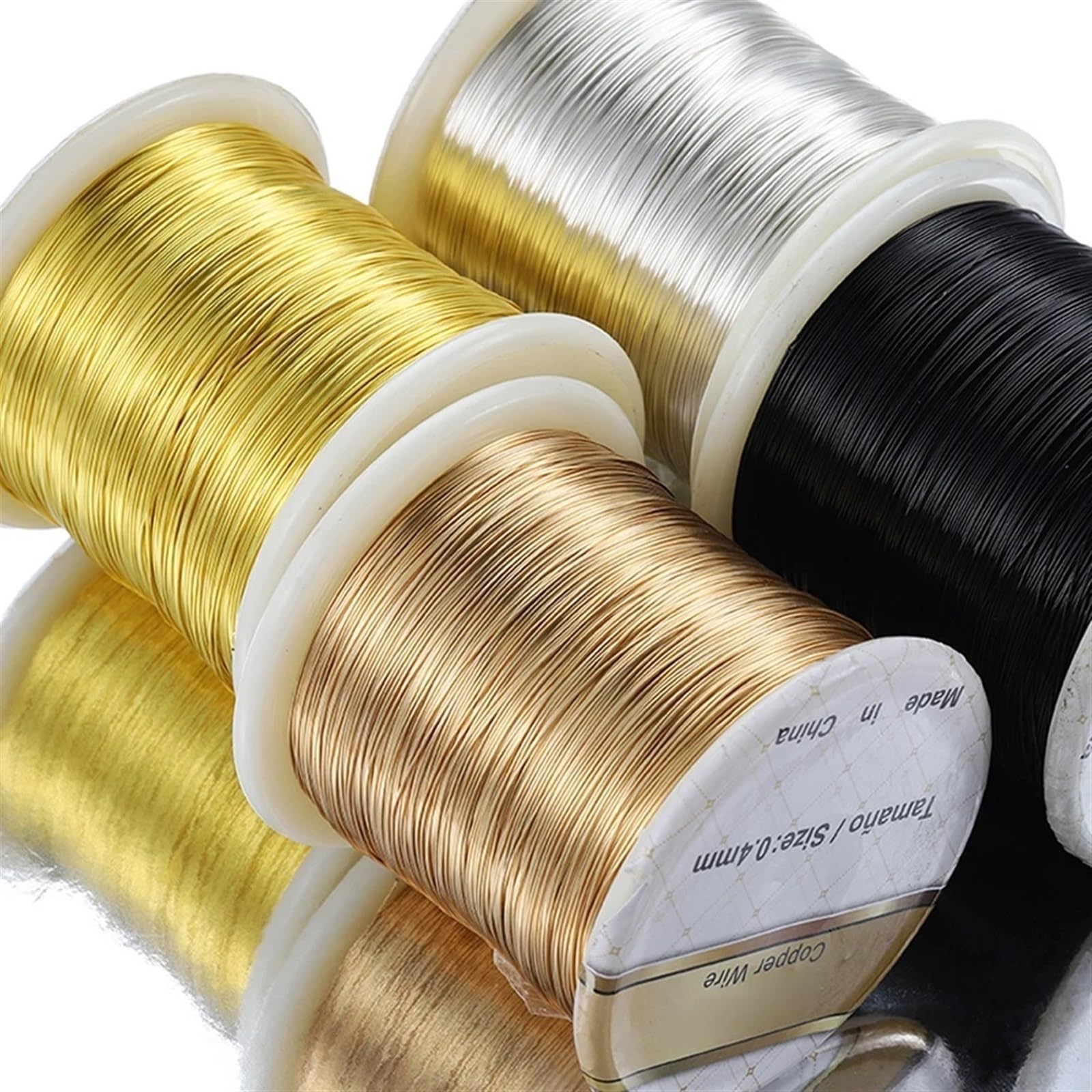 Filo per Gioielli in Alluminio, 1 Rotolo di Filo di Rame for Perline Anti-scolorimento, Filo modellabile e Resistente all'ossidazione(KC Gold Color,0.2mm 500meters)