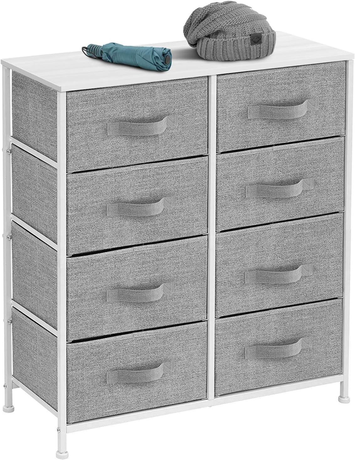 Prоmо Dіѕсоunt Uр Tо 70% оƒƒ Sorbus Dresser with 8 Drawers - Furniture Storage Chest Tower Unit for Bedroom, Hallway, Closet, Office Organization - Steel Frame, Wood Top, Easy Pull Fabric Bins (White/Gray)