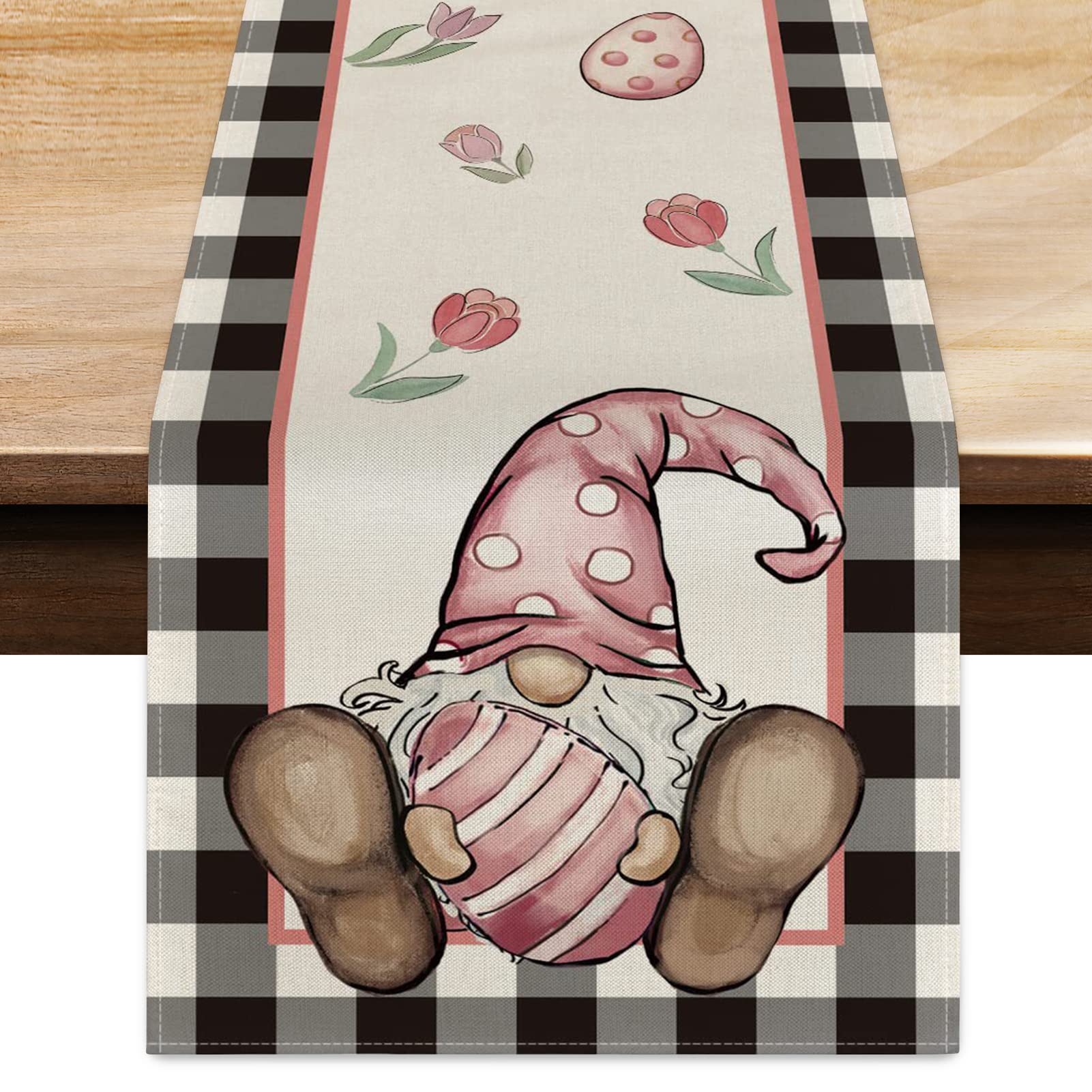 Runner Tavolo Pasquale 33x183 Cm - Tovagliolo Decorativo Coniglietti Foglie Primavera - Foto 12