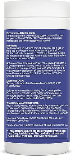 Miniatura 3 de Vitalidad Natural calma natural sueño Magnesio antiestrés extra sueño apoyo, orgánico, zarzamoras, 4 oz