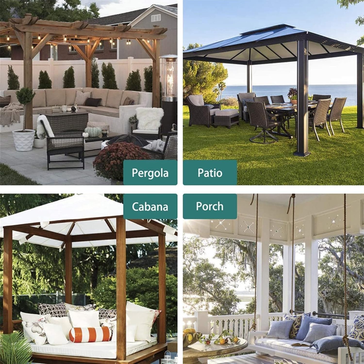 Rideau pour pergola extérieu Rideaux d'extérieur en Vinyle bâche Transparente imperméable avec œillets bâche de séparation en Plastique pour pergola Patio Porche tonnelle (Couleur : transpar