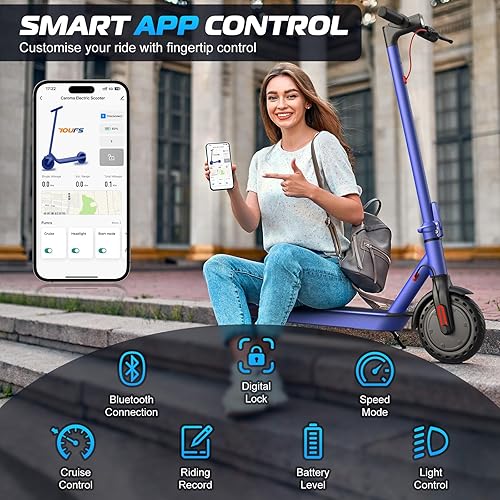 Miniatura 5 de Caroma Scooter eléctrico para adultos, potente motor de 350 W500 W750 W, velocidad máxima de 2025 millas por hora y rango de 182530 millas,