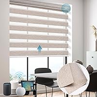 Vista 22 de SmartWings Persianas motorizadas de cebra, compatibles con HomeKit, Alexa, SmartThings, Google, persianas transparentes con control remoto, 50%