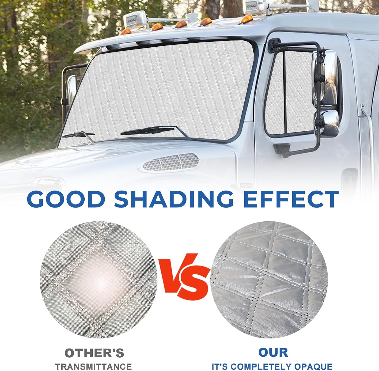 Freightliner Business Class M2 S2 2002-2026 Sun Shade | 3-Piece Van Window Covers with Thermal Insulation & UV Protection | Car Window Shades (Front Windshield & Side Covers)