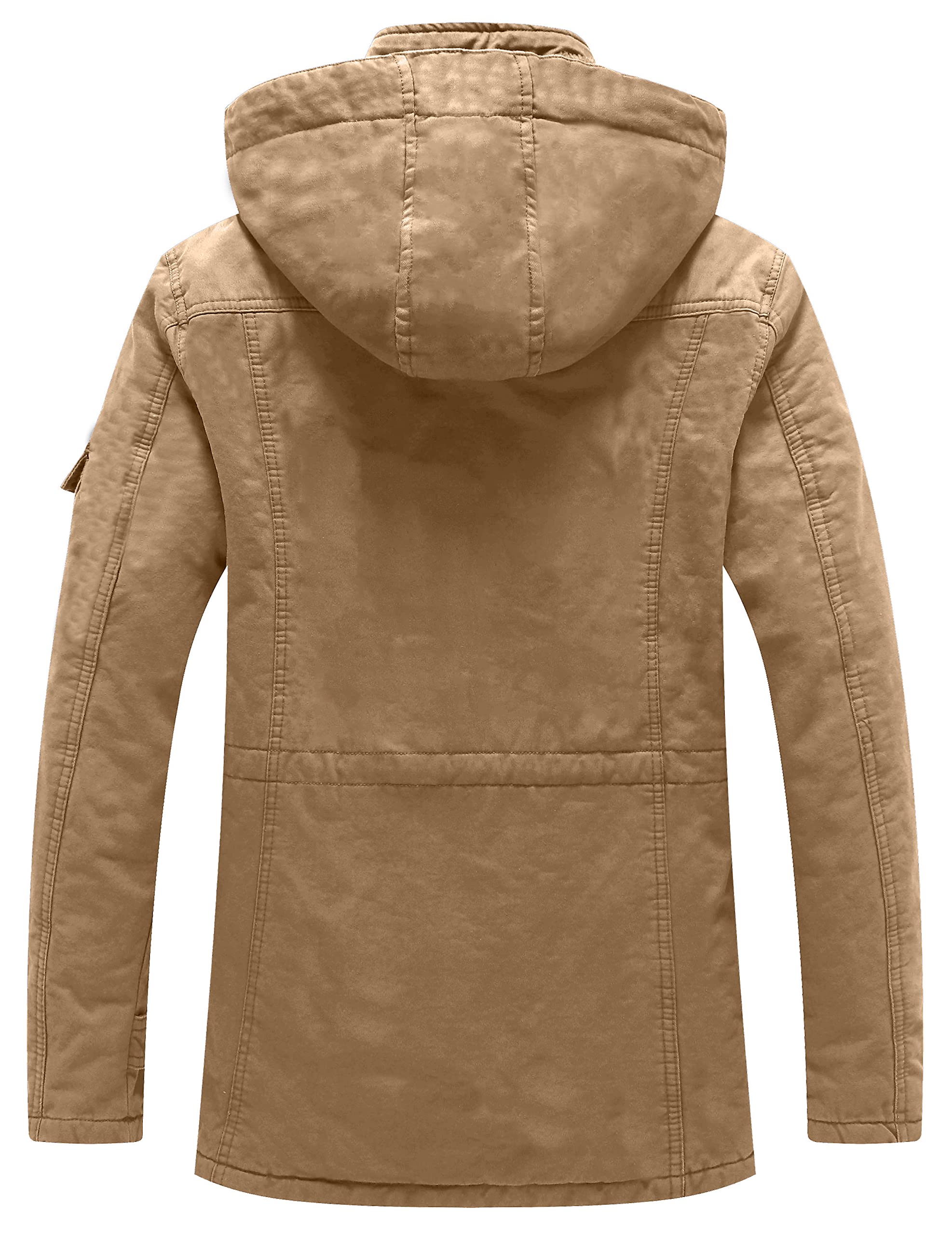 WenVen Abrigos Cálido Invierno Chaqueta Entretiempo Parka Militar Hombre | Capucha Gruesa Extraíble,Forro Gruesa,Rompevientos,Cálida,Rompevientos Ligero,Exteriores,Exterior,Senderismo,uso Diario