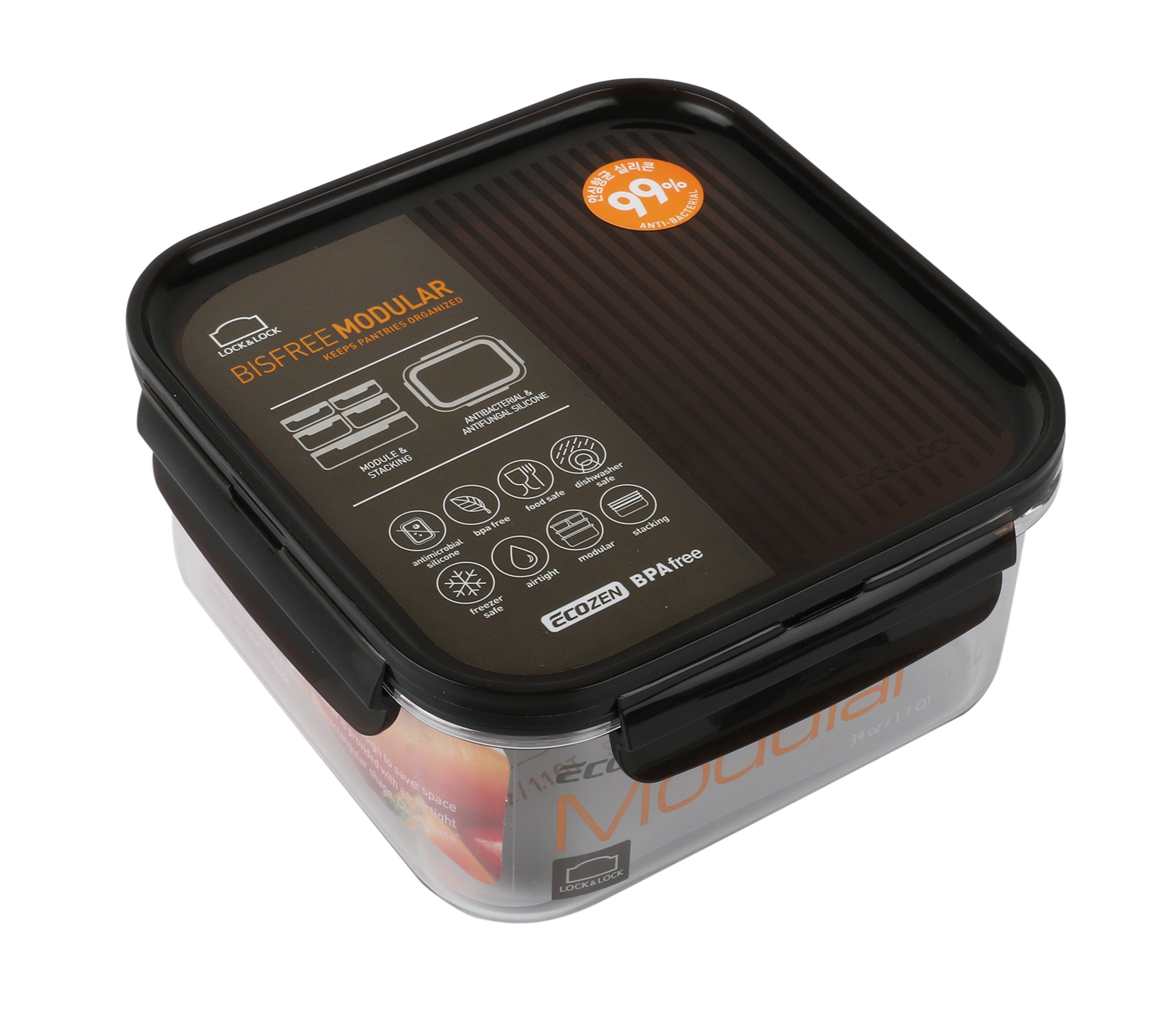 Buy Lock & Lock Square Bisfree Modular Food Storage Container, 1 Litre