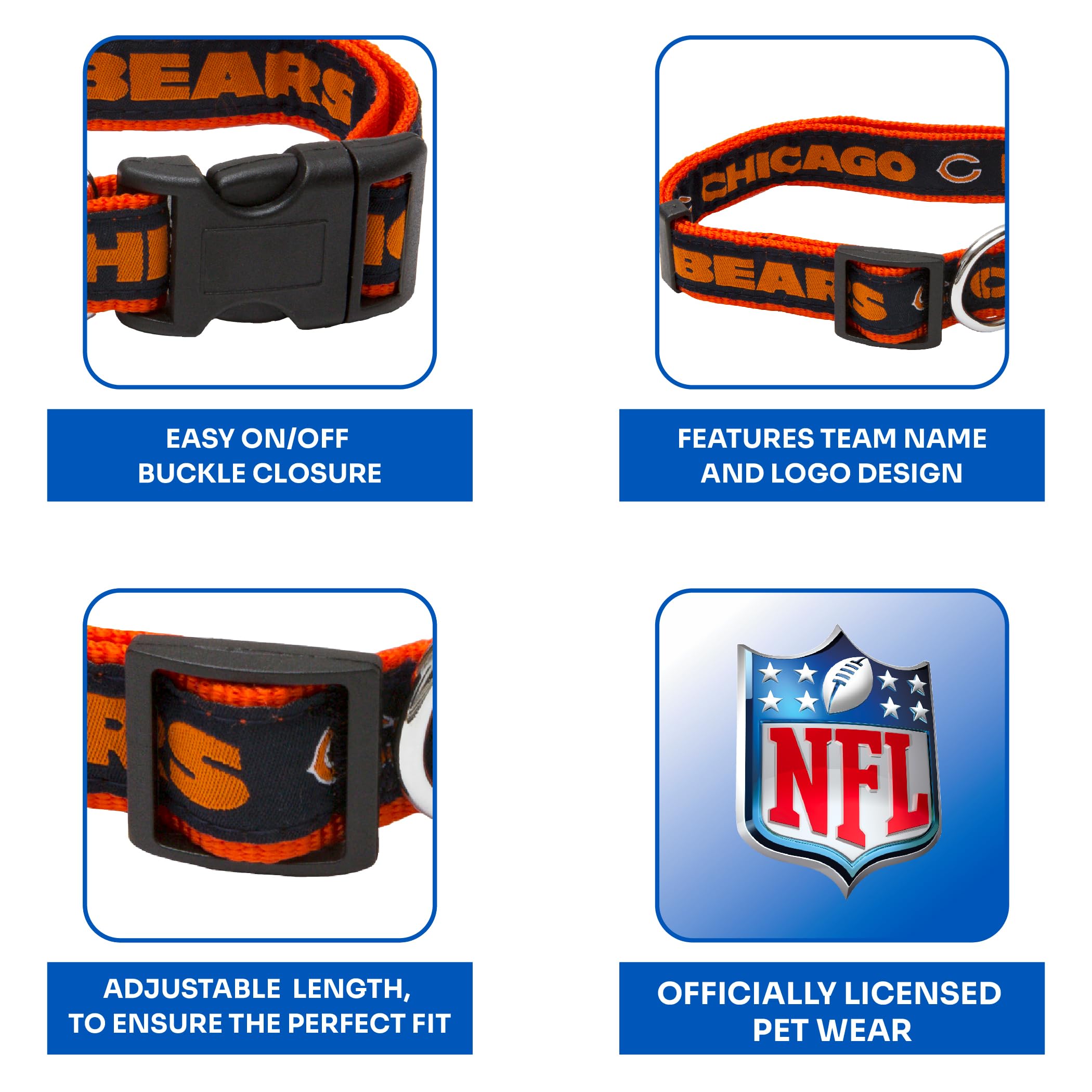Pets First NFL Chicago Bears obroża dla zwierząt domowych, M
